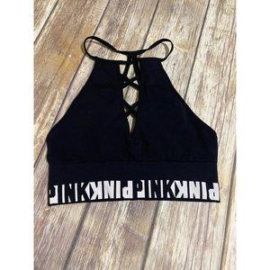 Black Victoria’s Secret PINK Halter Sports Bra XS